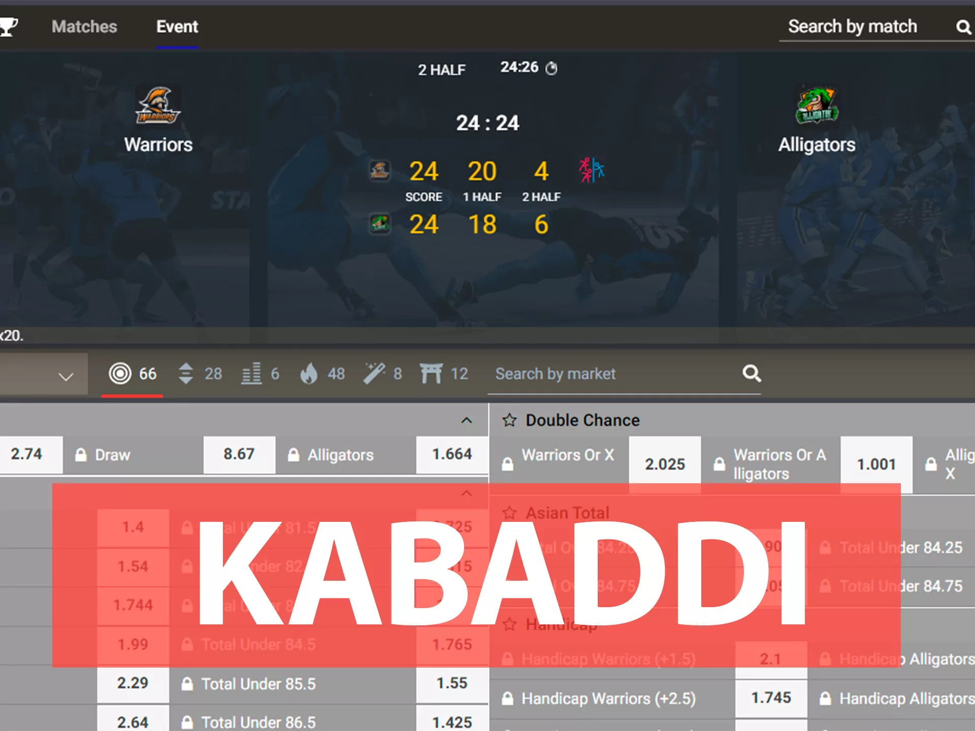 Bet on your favorite kabaddi tournaments at Megapari.