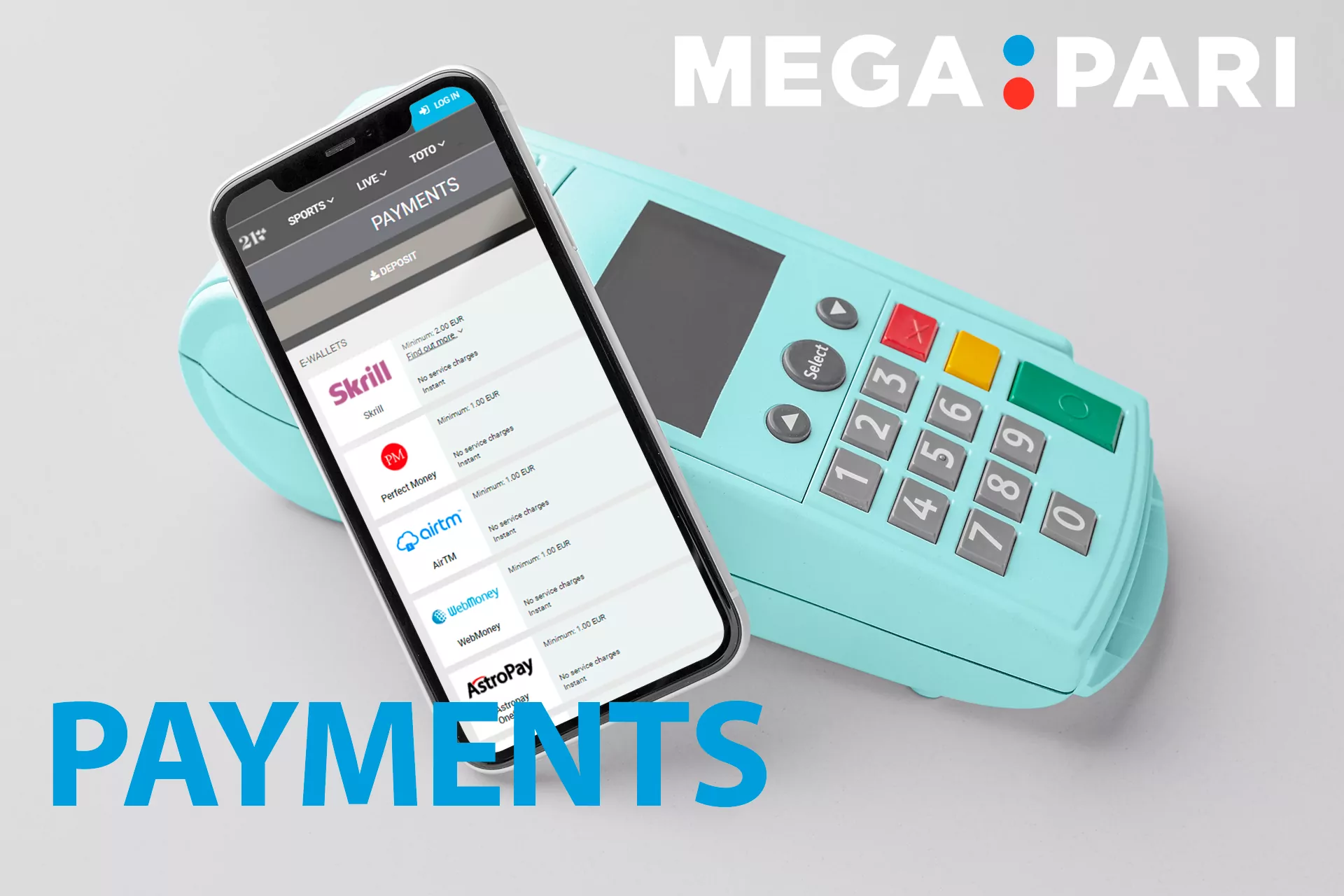 You can deposit and withdraw money right in the Megapari mobile app.