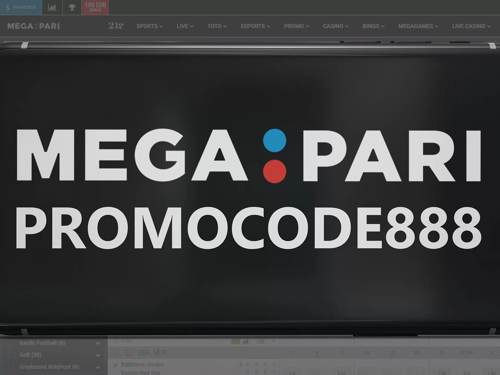 Use our promo code to take part in promotions of Mega Pari.
