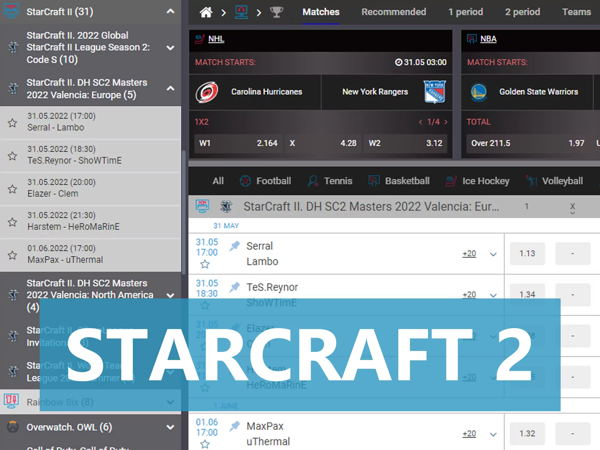 Place bets on StartCraft 2 events at Megapari and win.