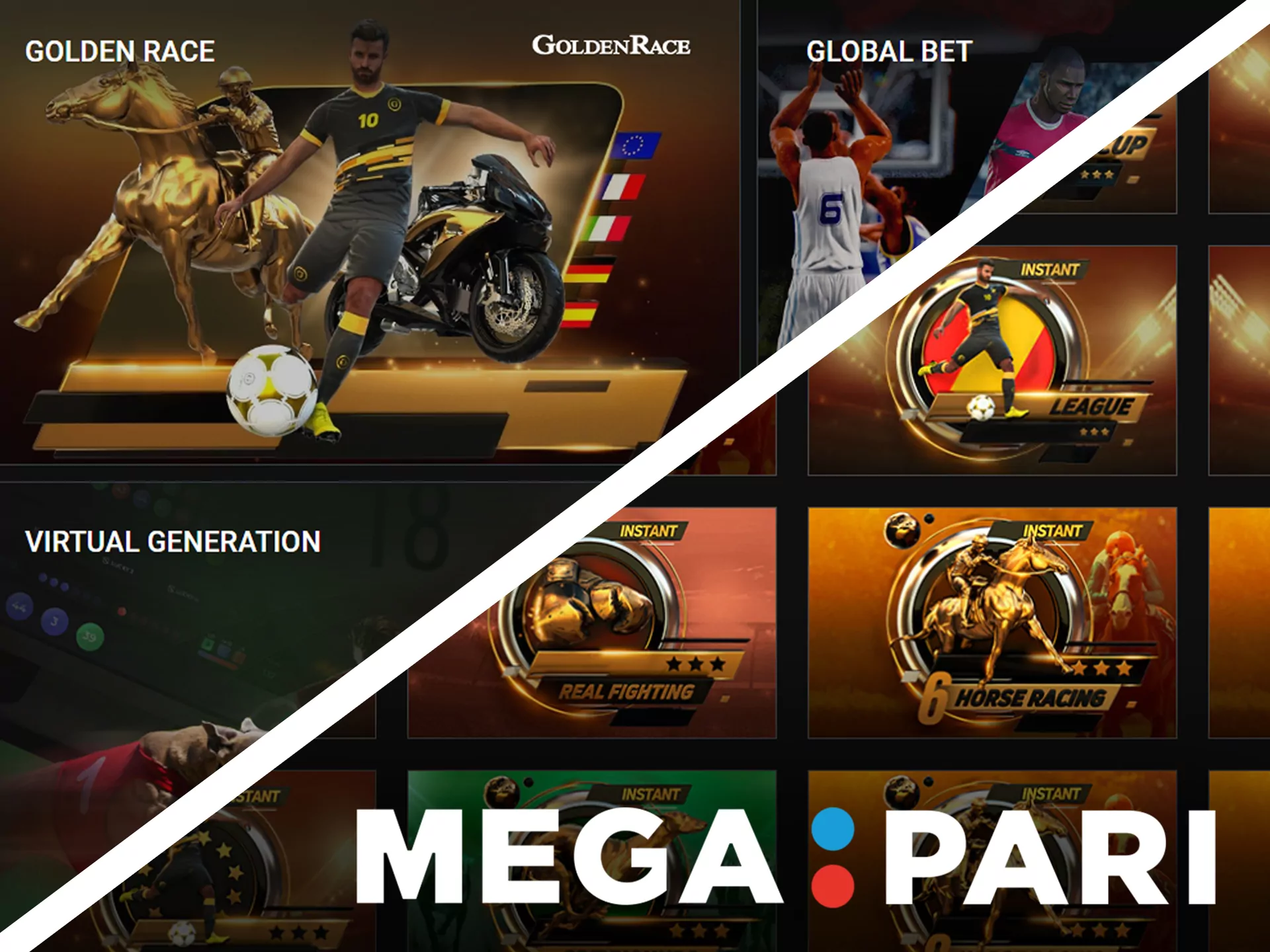 Bet on virtual sports from famous providers at Megapari.