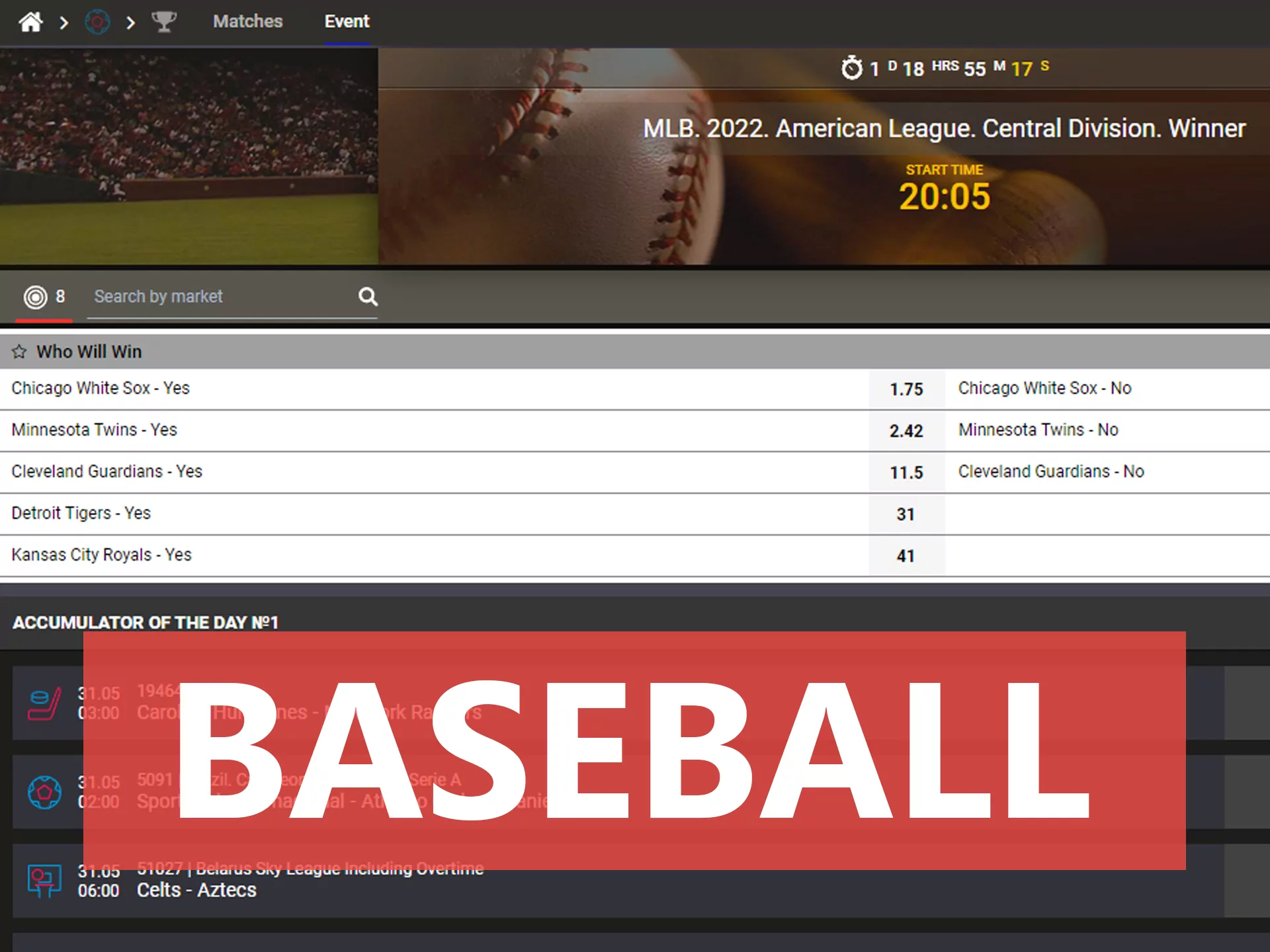 Baseball leagues are available for betting at Mega Pari.