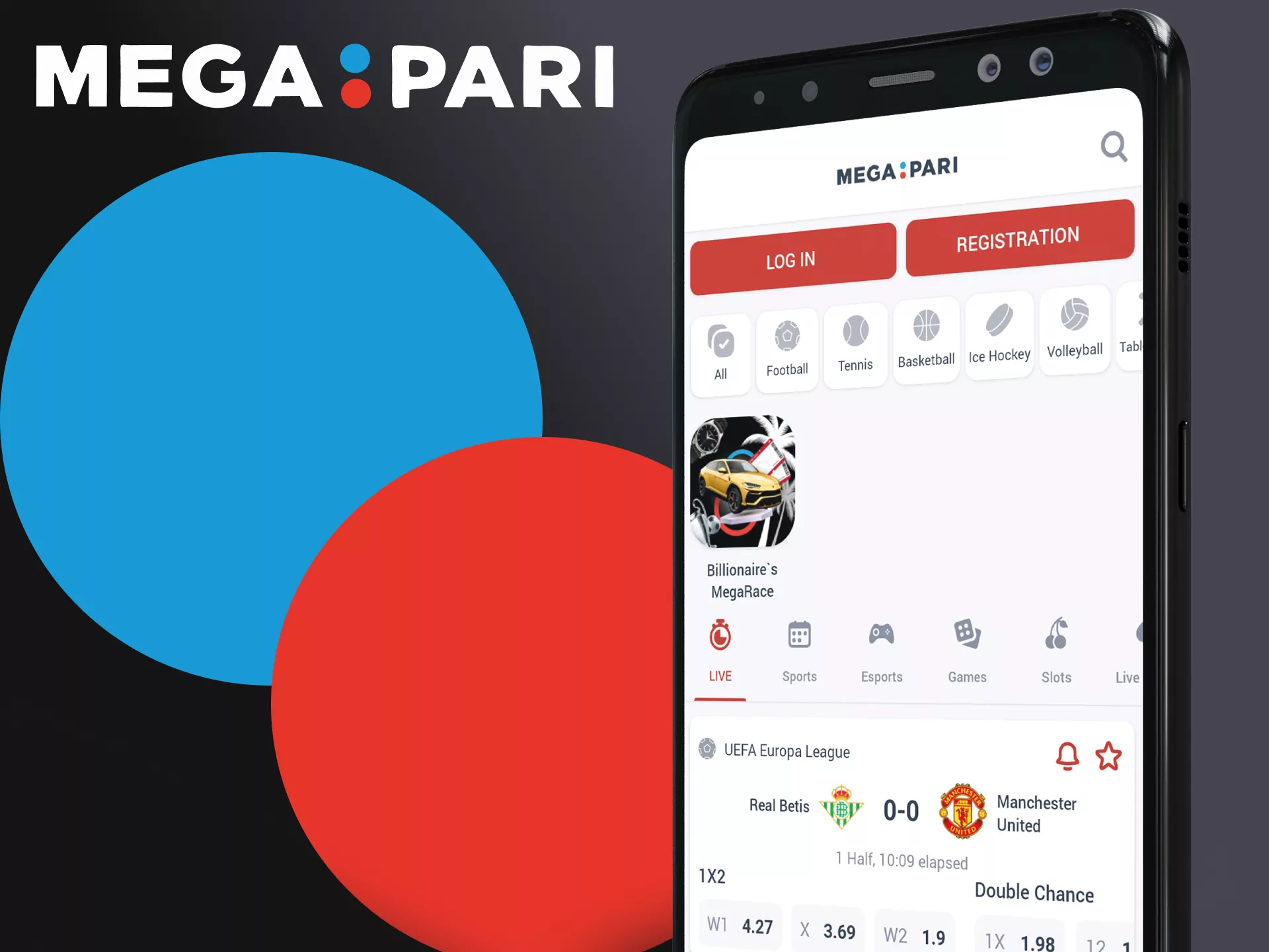 The Megapari app has a user-friendly and unique design.