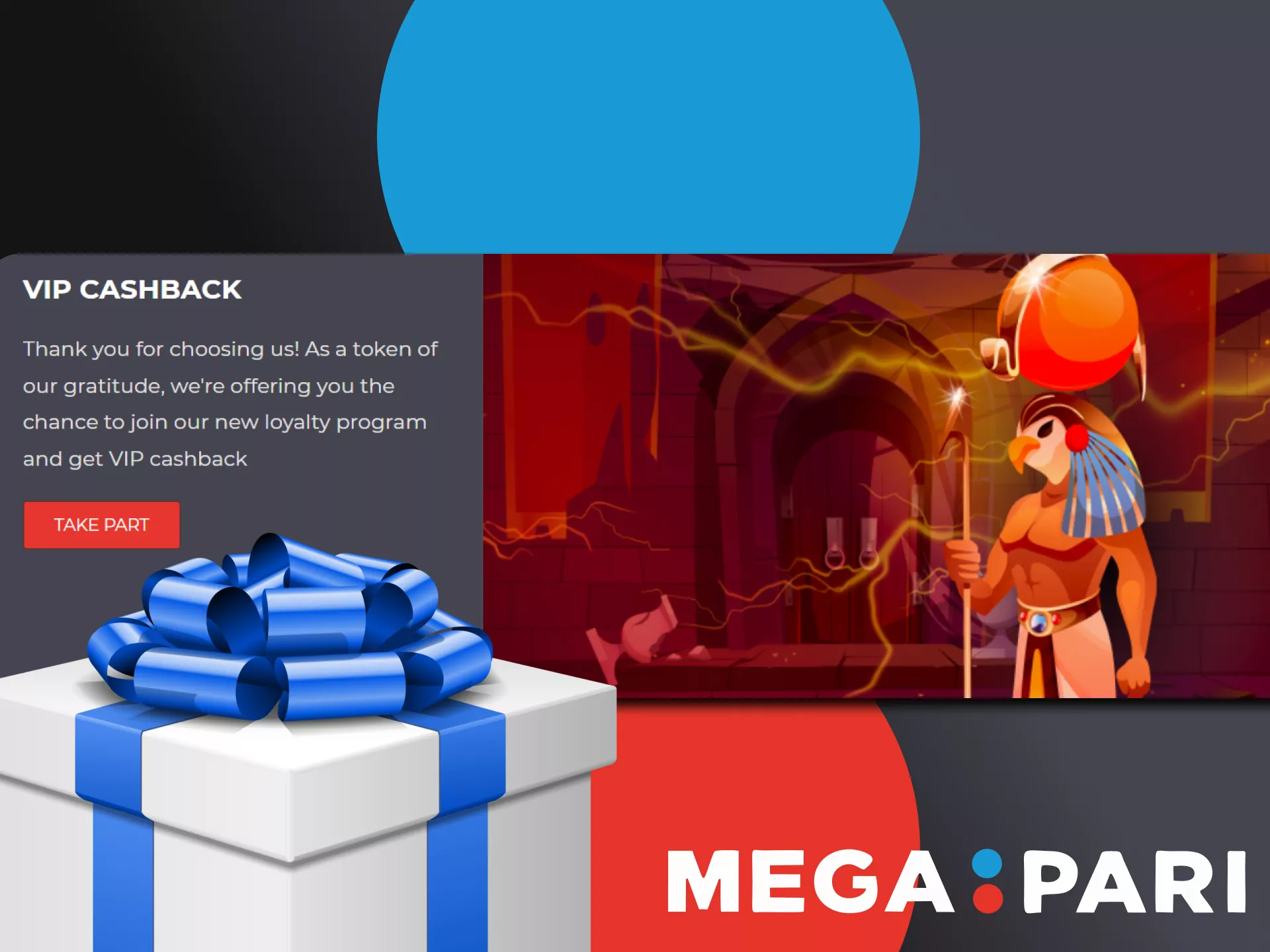 Join the Megapari loyalty program and get a VIP cashback bonus.