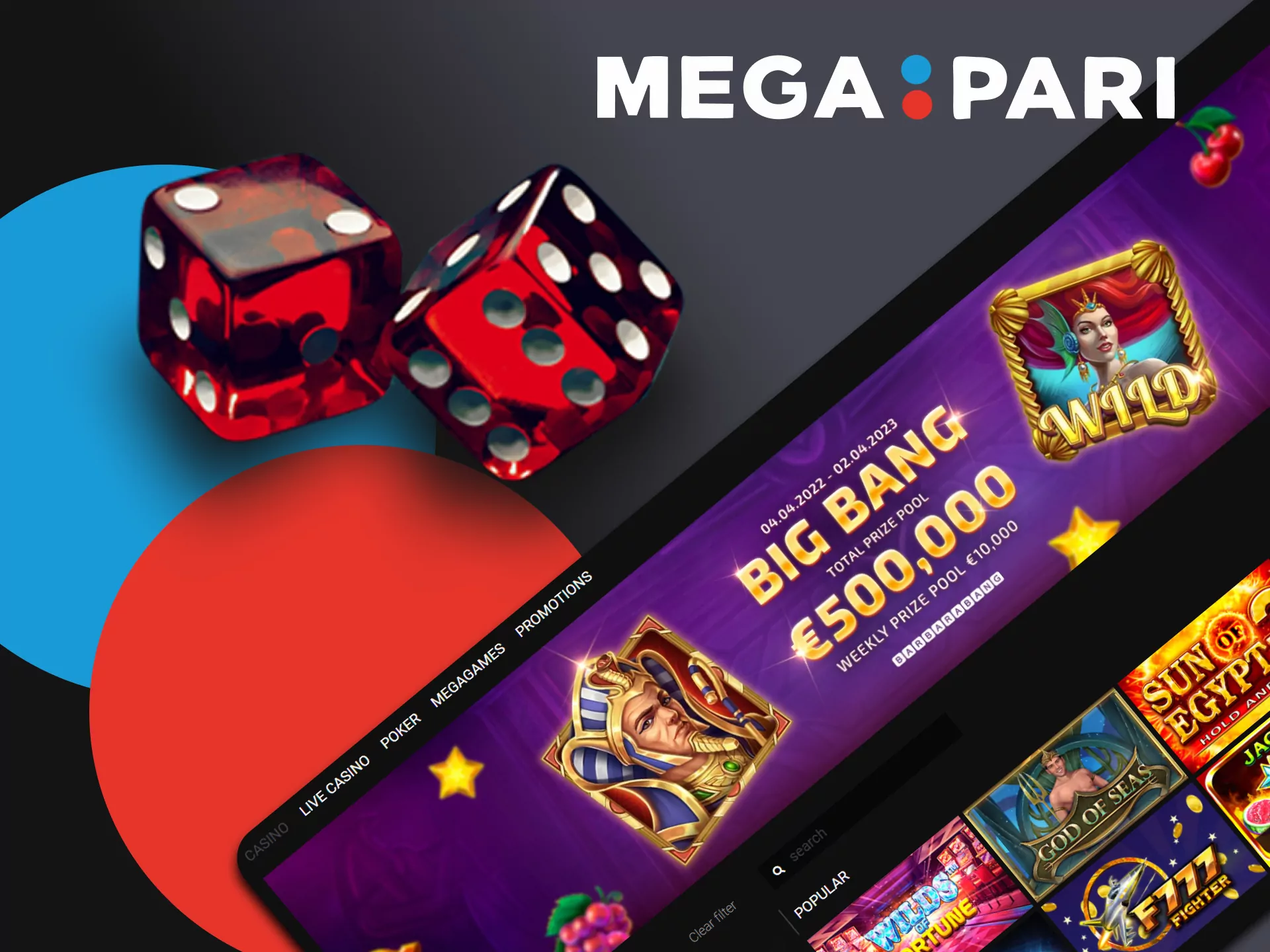 Check the list of the best sides and achievements of Megapari casino.