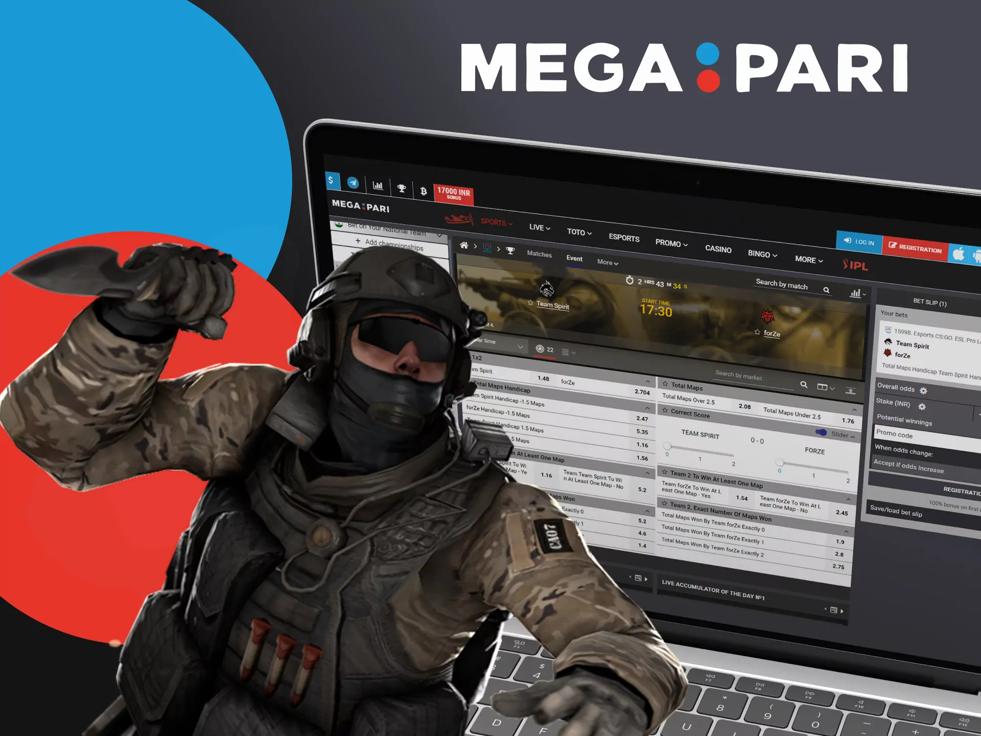 For esports betting, you will benefit from Megapari.