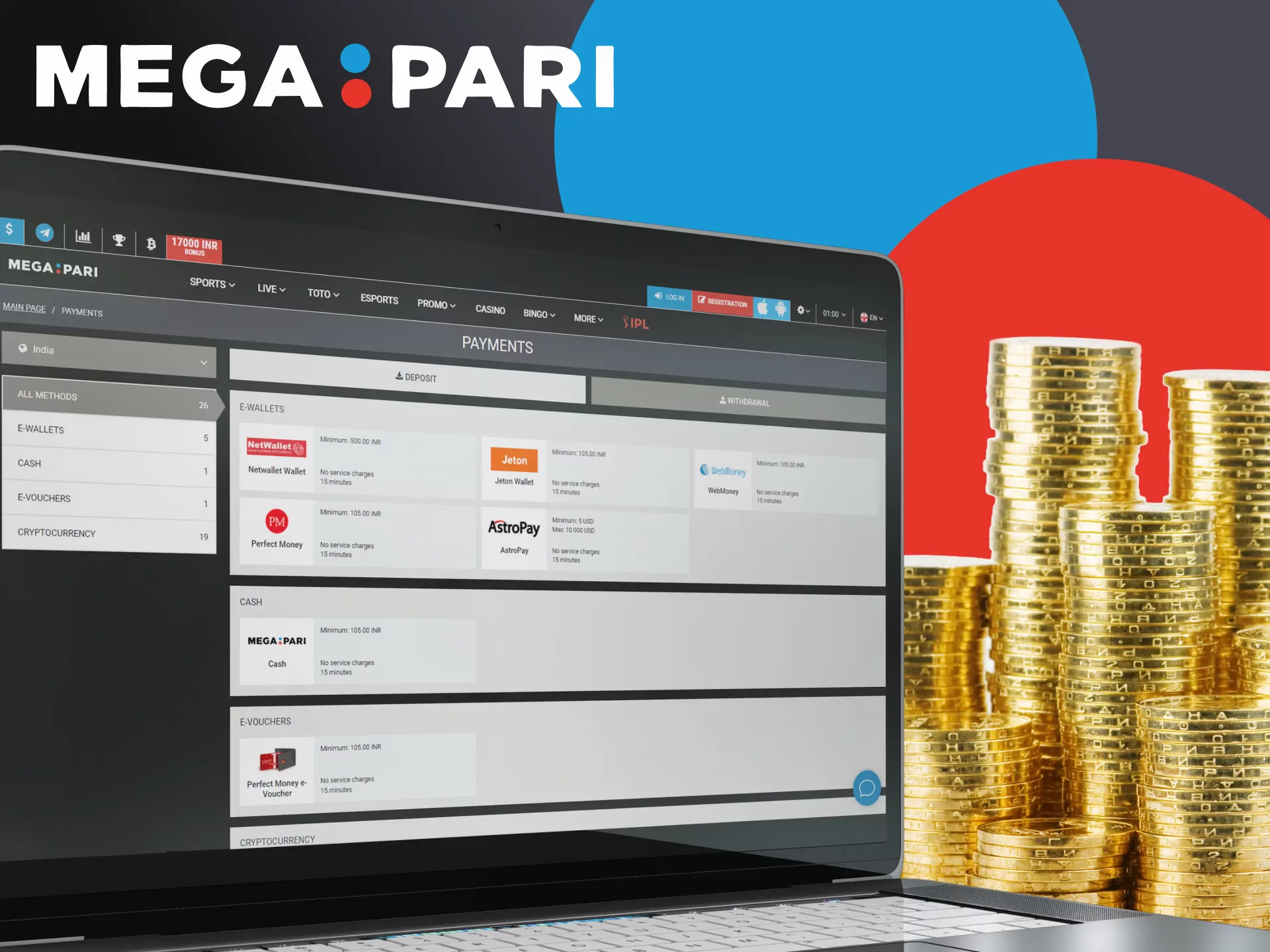 Withdraw money from Megapari in 2 easy steps.