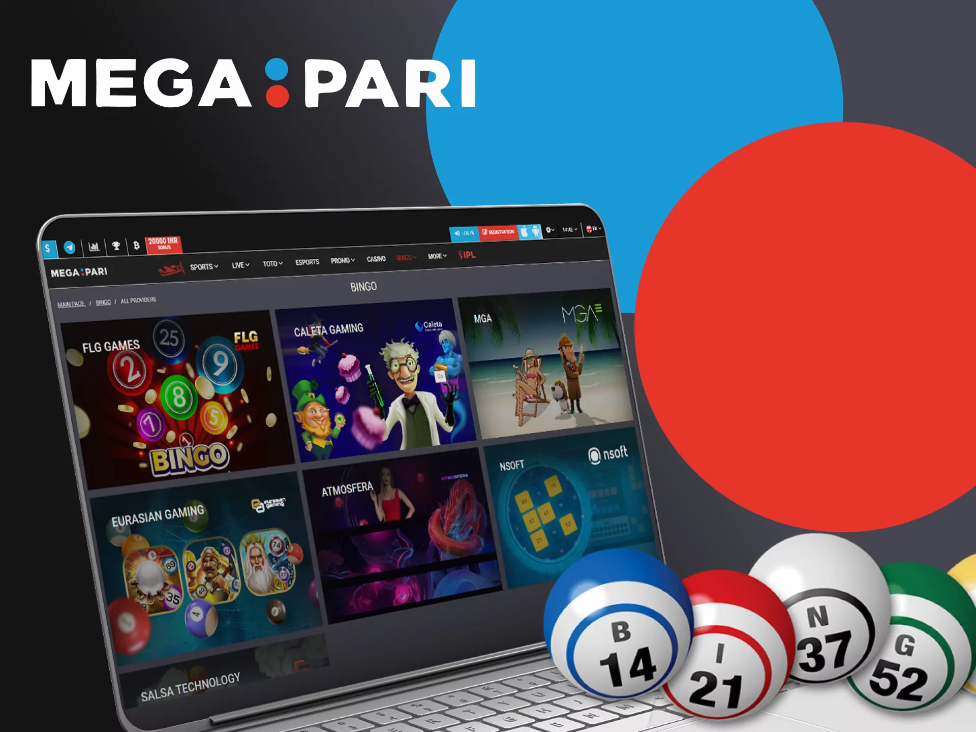 Select the bingo section on the Megapari website.