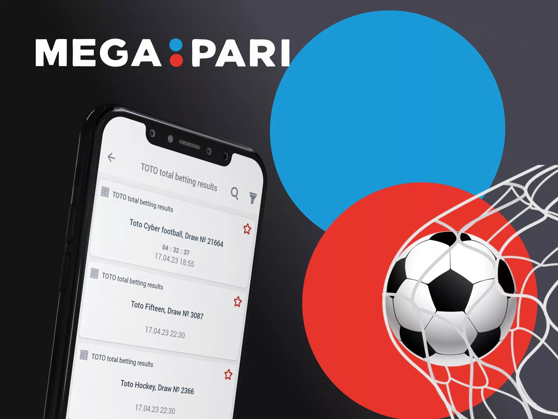 Place bets in toto on the Megapari app for Android.