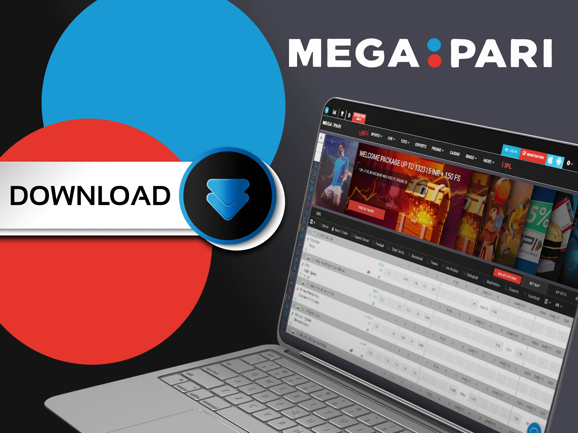 Download the Megapari app for PC.