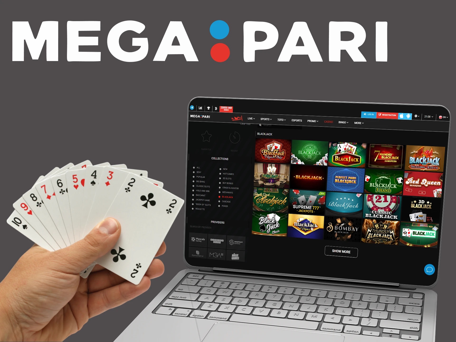 Choose Blackjack for gambling on Megapari.