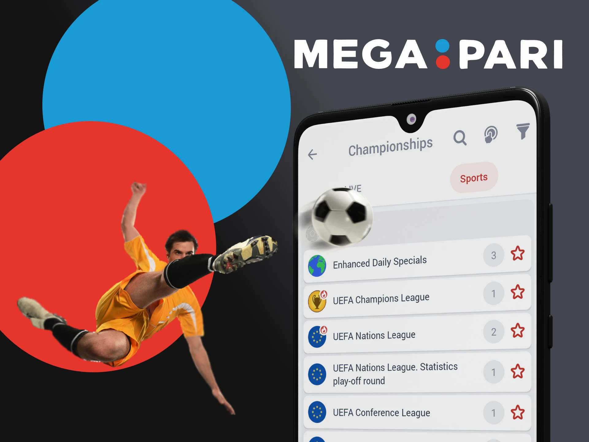 Bet on football with the Megapari app.