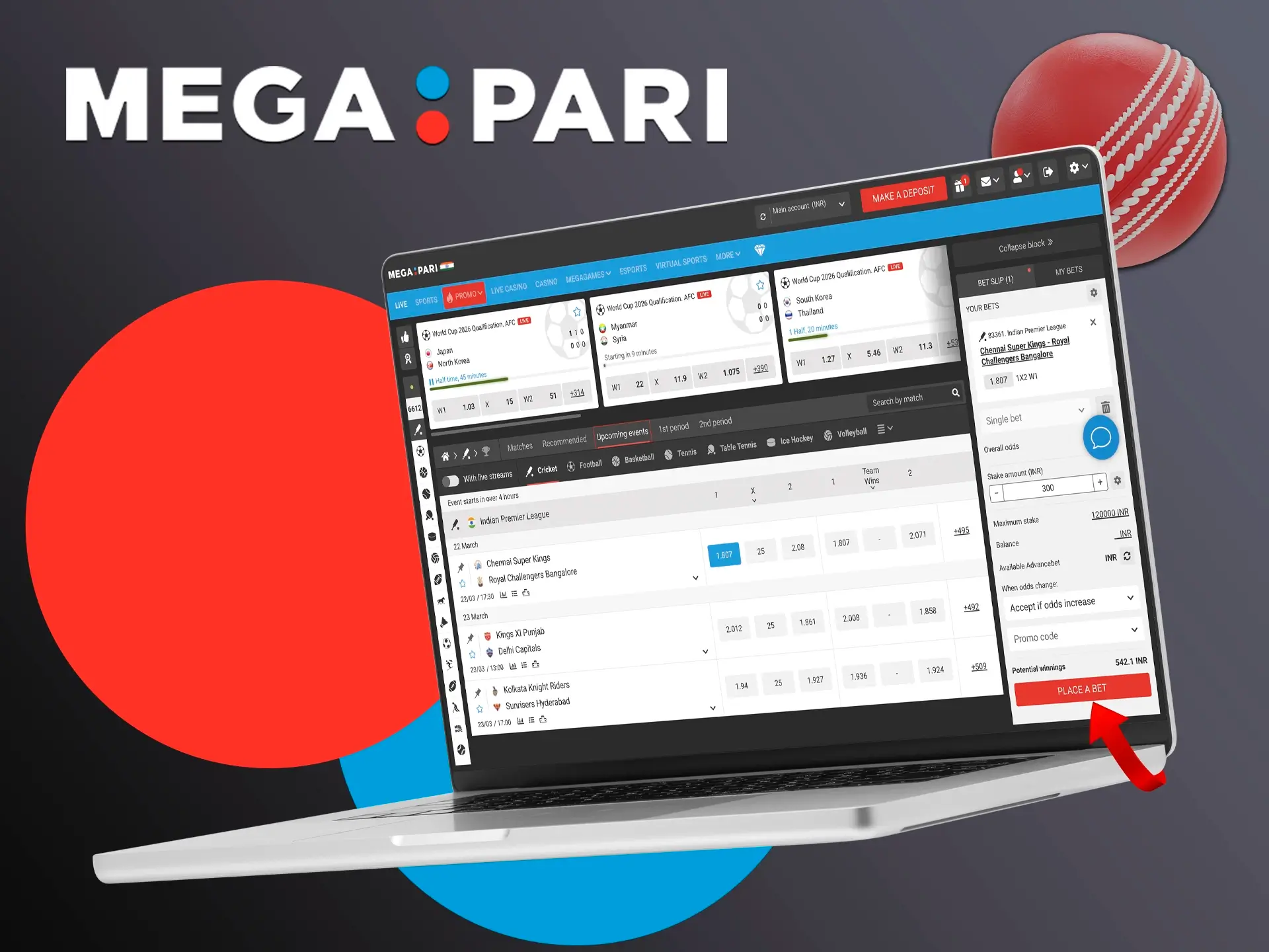 Complete your registration to get full access to Megapari Casino betting.