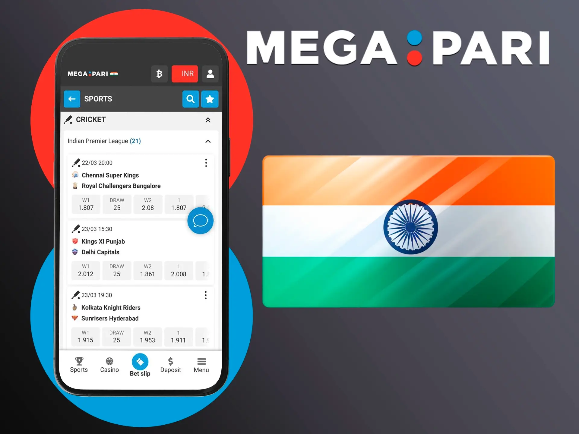 Megapari is widely favoured by users in India, as it is a well-known casino with a big name and high reputation.