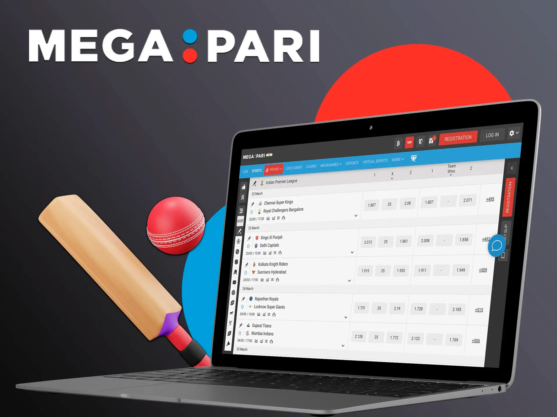 Use your experience and skills when betting on the Indian Premier League at Megapari Casino.