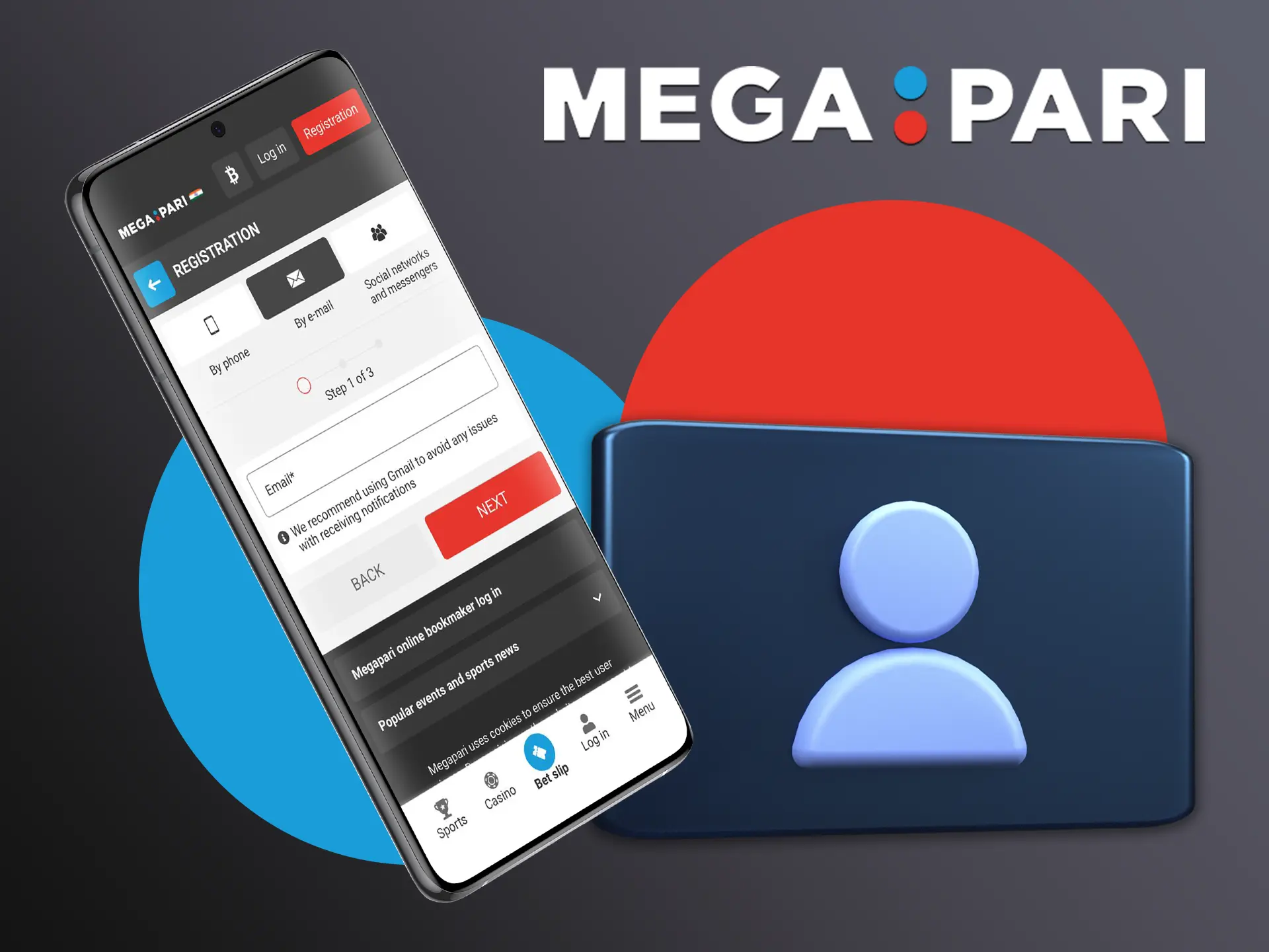 You can register at Megapari via mobile app.