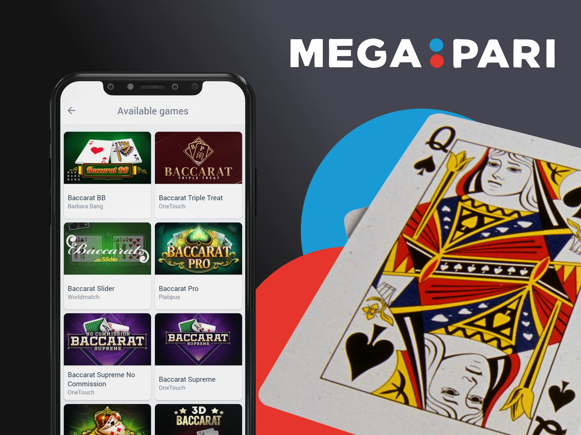 You can play baccarat at Megapari via your phone.