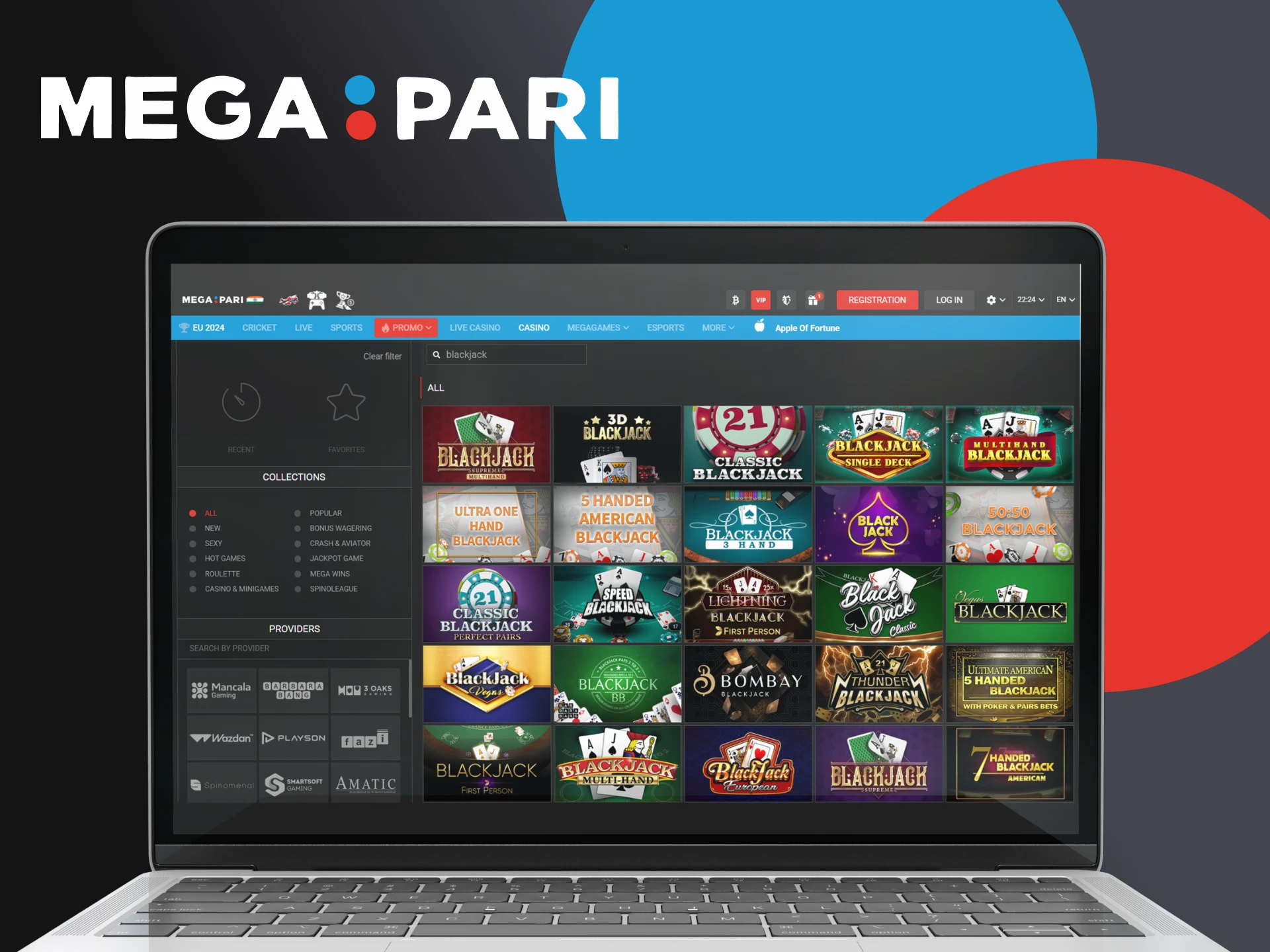 Visit the Megapari website to play blackjack.