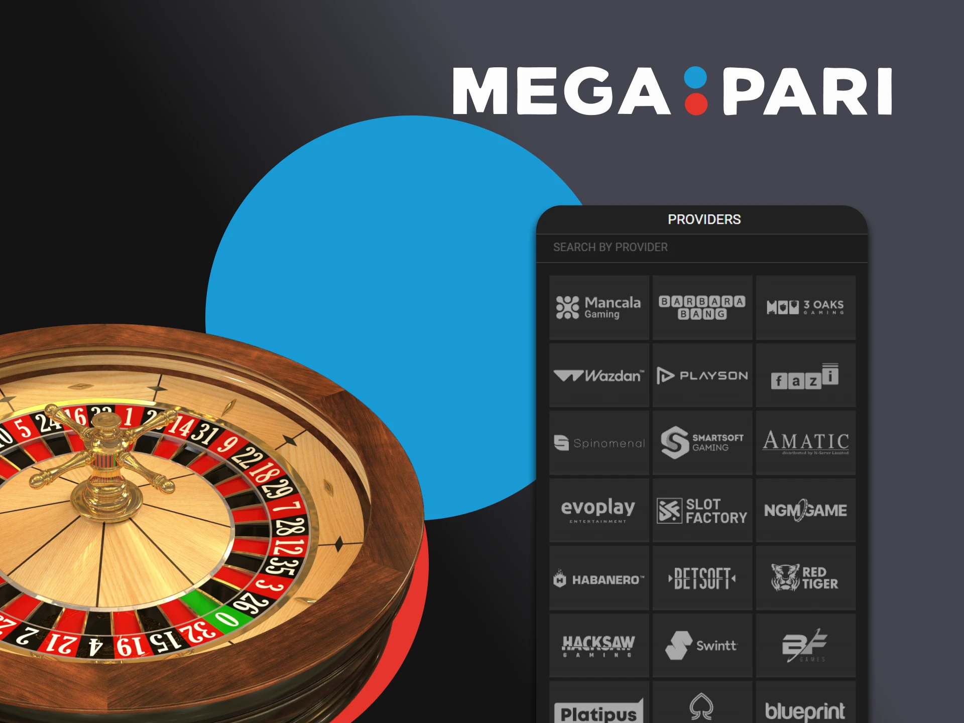 On the Megapari website you will find the roulette provider you need.