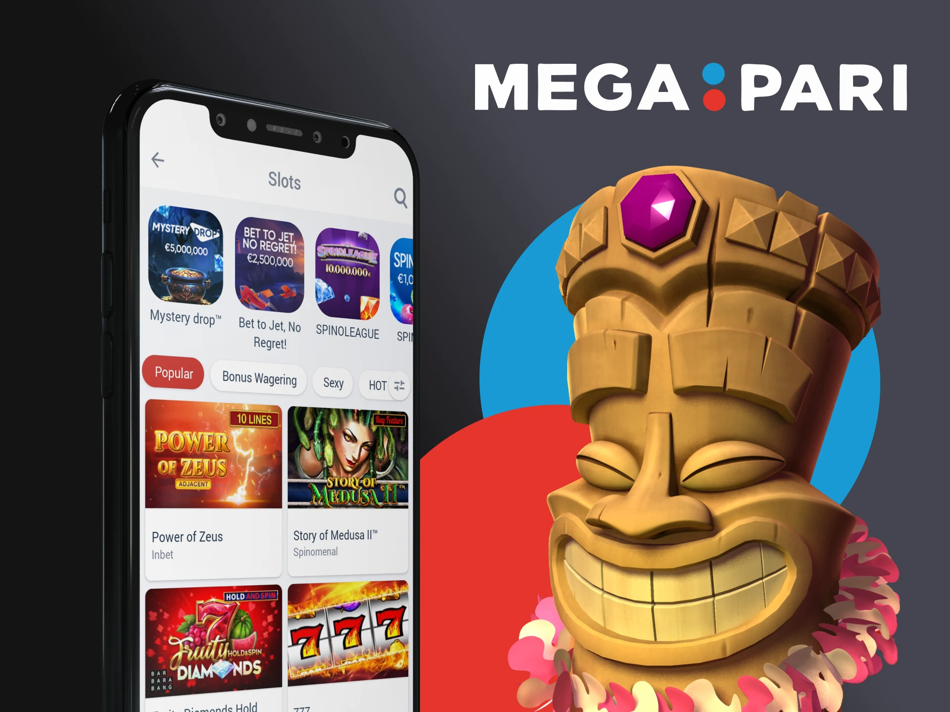 Play slots in the Megapari app.